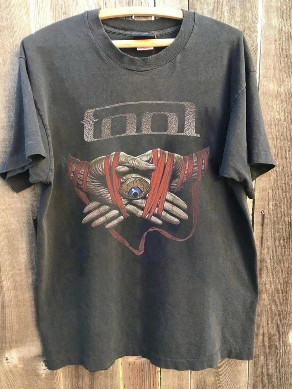 Tool Band Black Graphic Tee with Red and Gray Artwork